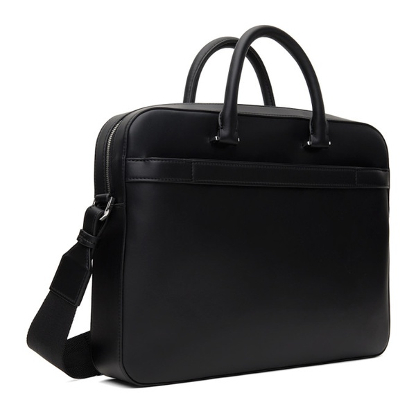  BOSS Black Faux-Leather Signature Stripe Trim Briefcase 241085M167019