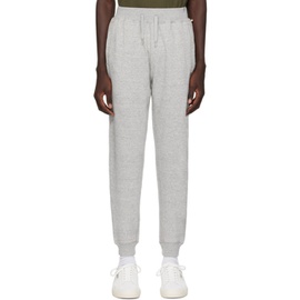 BOSS Gray Embroidered Sweatpants 241085M190006