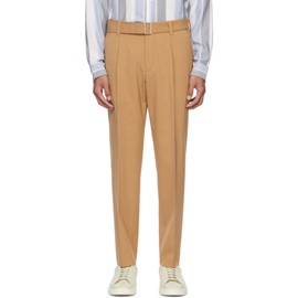 BOSS Tan Relaxed-Fit Trousers 241085M191001