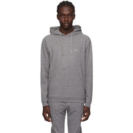 BOSS Gray Embroidered Hoodie 241085M202008