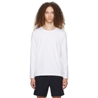 BOSS White Embroidered Long Sleeve T-Shirt 241085M213004