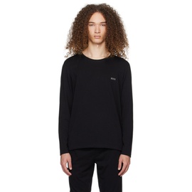 BOSS Black Embroidered Long Sleeve T-Shirt 241085M213005