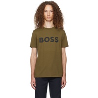 BOSS Khaki Printed T-Shirt 241085M213035
