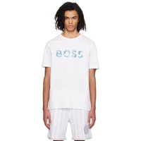 BOSS White Printed T-Shirt 241085M213074