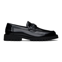 BOSS Black Leather Loafers 241085M231000
