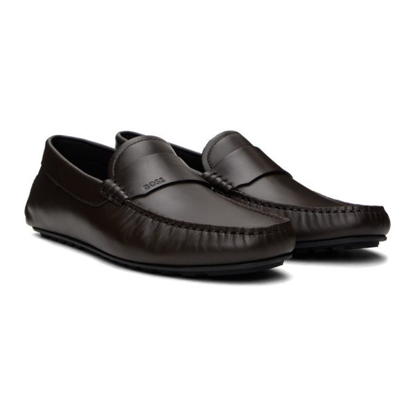  BOSS Brown Noel Driver Loafers 241085M231002
