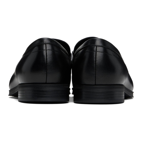  BOSS Black Slip-On Branded Hardware Loafers 241085M231007
