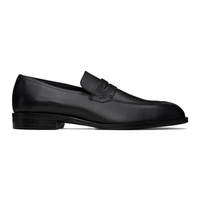 BOSS Black Leather Loafers 241085M231009