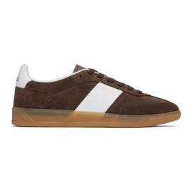 BOSS Brown & White Suede Sneakers 241085M237038
