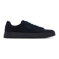 BOSS Navy Lace-Up Sneakers 241085M237055