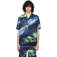 수비 Ksubi Blue Space Palm Shirt 241088M192019