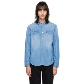 리바이스S Blue Barstow Western Denim Shirt 241099M192013