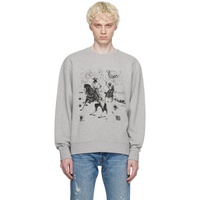 리바이스S Gray Printed Sweatshirt 241099M204000