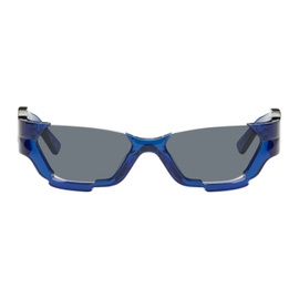 펑첸왕 Feng Chen Wang SSENSE Exclusive Blue Deconstructed Sunglasses 241107F005002