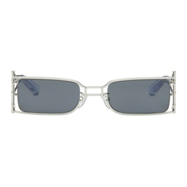 펑첸왕 Feng Chen Wang SSENSE Exclusive Silver Bamboo Sunglasses 241107M134003