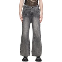 펑첸왕 Feng Chen Wang Gray Paneled Jeans 241107M186002