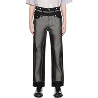 펑첸왕 Feng Chen Wang Black & Gray Raw Edge Jeans 241107M191000