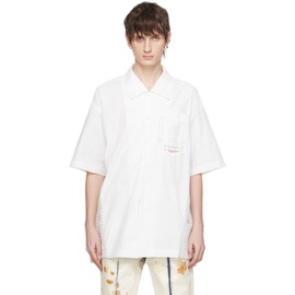 펑첸왕 Feng Chen Wang White Paneled Shirt 241107M192003
