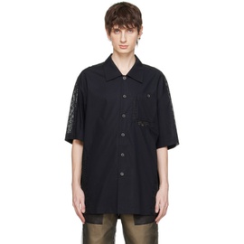 펑첸왕 Feng Chen Wang Black Lace Overlay Shirt 241107M192004