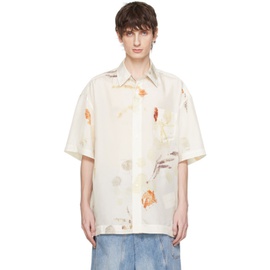 펑첸왕 Feng Chen Wang White Plant-Dyed Shirt 241107M192005