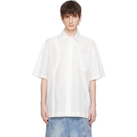 펑첸왕 Feng Chen Wang White Striped Shirt 241107M192009