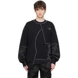펑첸왕 Feng Chen Wang Black Paneled Sweatshirt 241107M204001