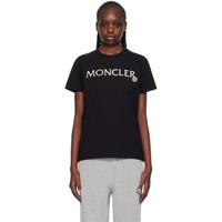 몽클레어 Moncler Black Embroidered T-Shirt 241111F110020