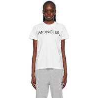 몽클레어 Moncler White Embroidered T-Shirt 241111F110022