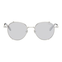 몽클레어 Moncler Silver & White Owlet Sunglasses 241111M134015