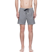 몽클레어 Moncler Navy & White Printed Swim Shorts 241111M208008