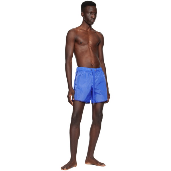 몽클레어 몽클레어 Moncler Blue Patch Swim Shorts 241111M208026