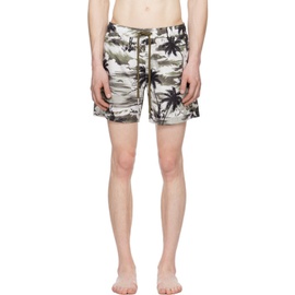 몽클레어 Moncler 오프화이트 Off-White & Khaki Printed Swim Shorts 241111M208027