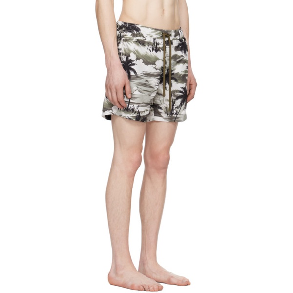 몽클레어 몽클레어 Moncler 오프화이트 Off-White & Khaki Printed Swim Shorts 241111M208027