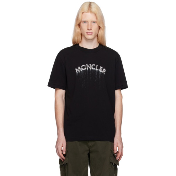 몽클레어 몽클레어 Moncler Black Printed T-Shirt 241111M213042