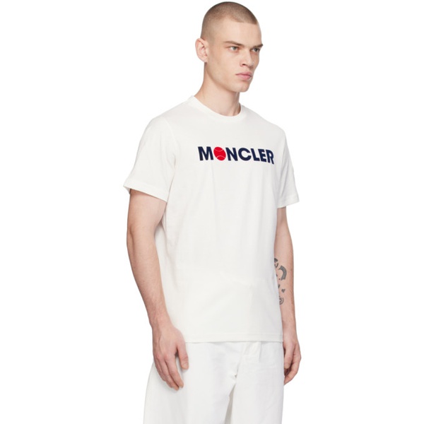몽클레어 몽클레어 Moncler 오프화이트 Off-White Flocked T-Shirt 241111M213052