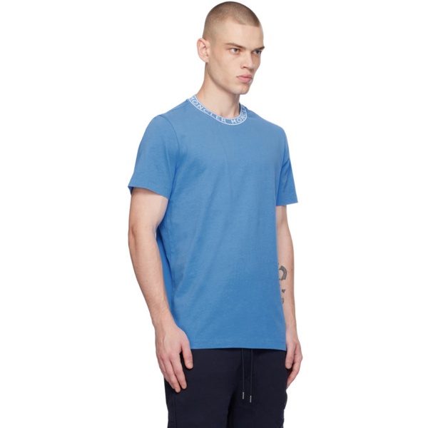 몽클레어 몽클레어 Moncler Blue Jacquard T-Shirt 241111M213058