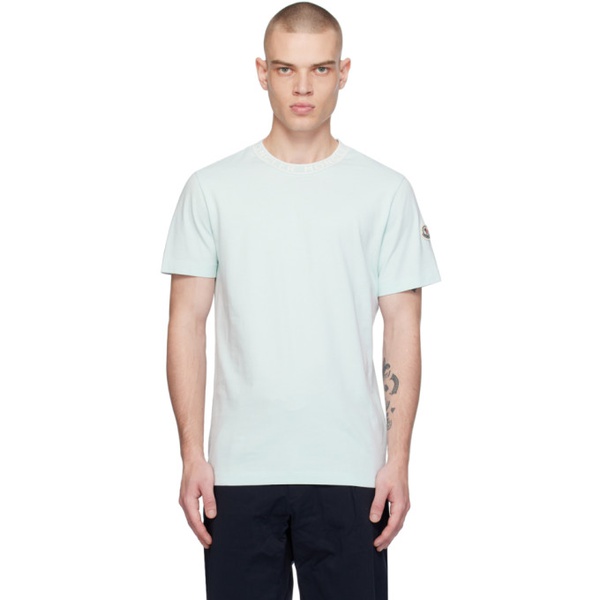 몽클레어 몽클레어 Moncler Blue Jacquard T-Shirt 241111M213059