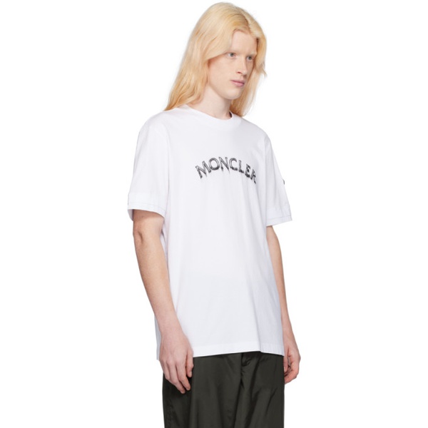 몽클레어 몽클레어 Moncler White Printed T-Shirt 241111M213068