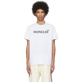 몽클레어 Moncler White Flocked T-Shirt 241111M213136