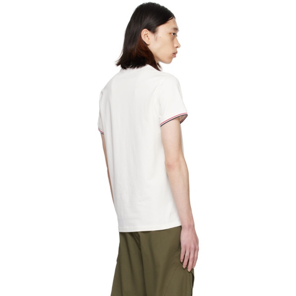 몽클레어 몽클레어 Moncler White Striped T-Shirt 241111M213145