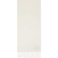 맥스마라 Max Mara White Cashmere Stole Embroidery Scarf 241118F029000
