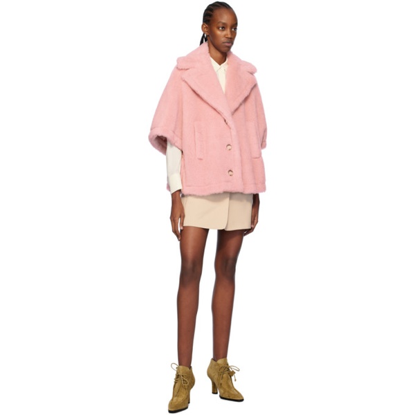  맥스마라 Max Mara Pink Aleggio Faux-Fur Coat 241118F059014
