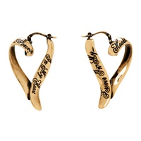 아크네 스튜디오 Acne Studios Gold Heart Hoop Earrings 241129F022003