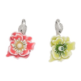 아크네 스튜디오 Acne Studios Silver & Multicolor Flower Earrings 241129F022005