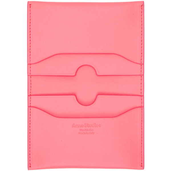 아크네스튜디오 아크네 스튜디오 Acne Studios Pink Folded Card Holder 241129F037000