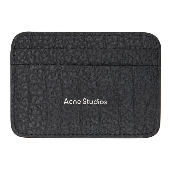 아크네스튜디오 아크네 스튜디오 Acne Studios Black Leather Card Holder 241129F037015