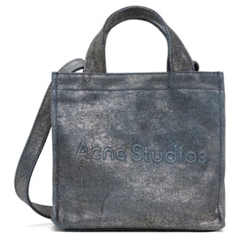 아크네 스튜디오 Acne Studios Silver & Blue Logo Mini Shoulder Tote 241129F048025