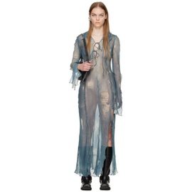 아크네 스튜디오 Acne Studios Blue Print Maxi Dress 241129F055011