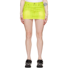 아크네 스튜디오 Acne Studios Yellow Straight Denim Miniskirt 241129F090002