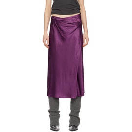 아크네 스튜디오 Acne Studios Purple Wrap Midi Skirt 241129F092000
